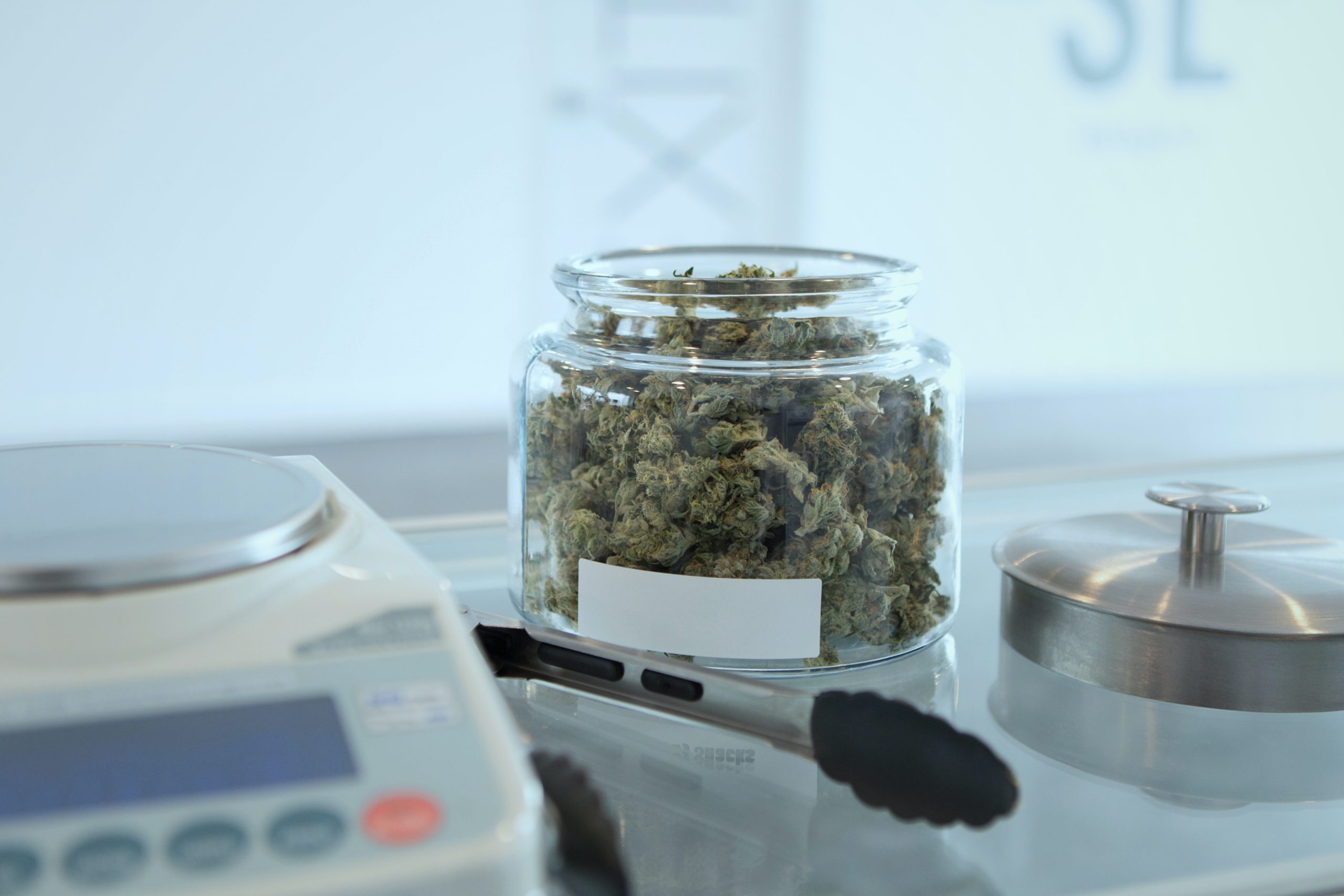 kush in a jar with scale